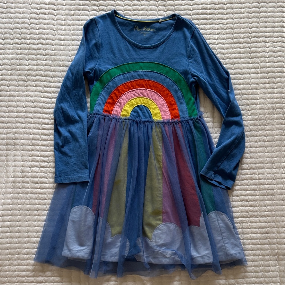 Mini Boden Blue and Green Dress